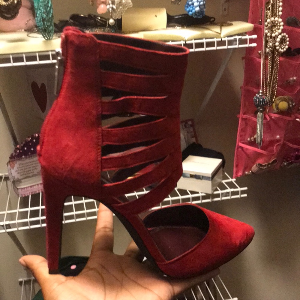 Strapped Red BCBG pump